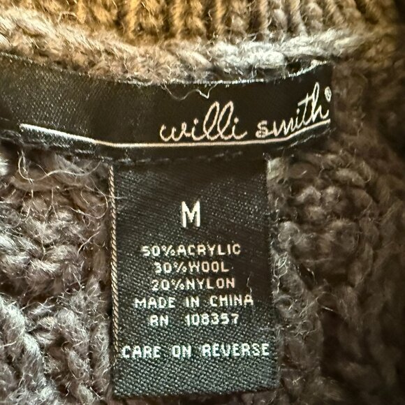 Will Smith Dark Gray Crocheted Wool Sweater - Medium - Picture 4 of 6